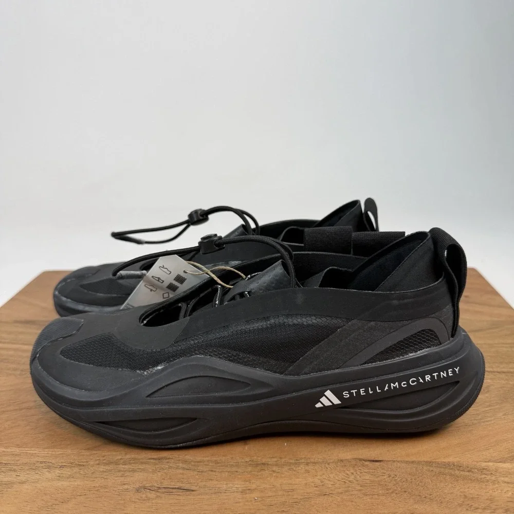 New Womens Stella McCartney x Adidas Sportswear Low Triple Black Sneakers Size 6